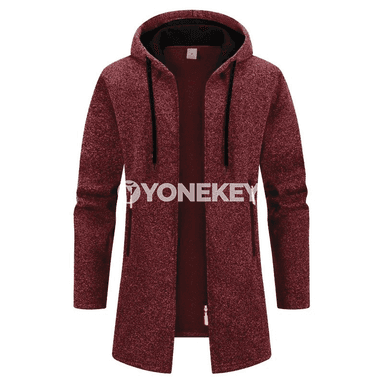 Erkekler üçin ýyly kapýuşonly hudi, güýz-gyz üçin uzyn ýeňli jaket