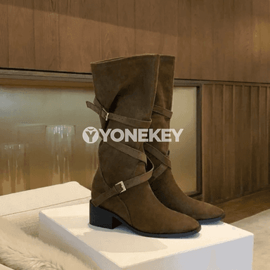 Zenanlar üçin beýik boýunly retro blok ökçeli moda ädikler