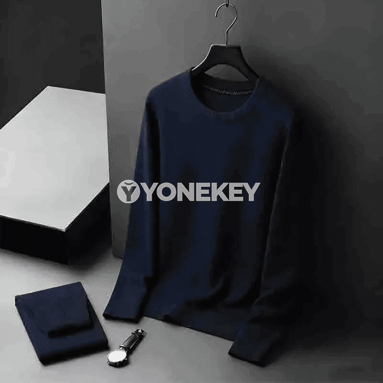 Erkekler üçin ýumşak trikotaž sweatshirt, gündelik ýeňli köýnek