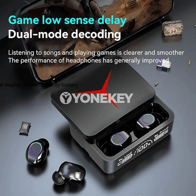 Simsiz Bluetooth sport nauşnigi, sensor dolandyryşly, LED ekranly