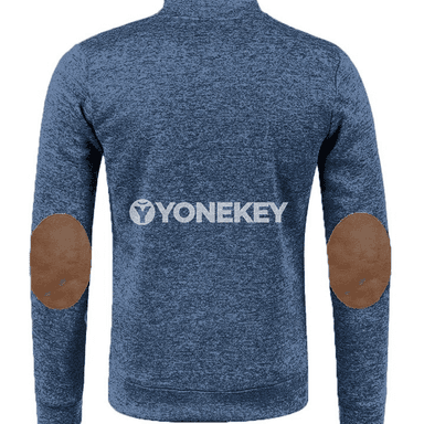 Erkekler üçin ýaz- güýz ziperli göni ýakaly trikotaž switer jaket