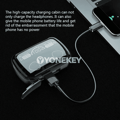M10 Bluetooth nauşnik, LED displeýli, suw geçirmeýän sport headset