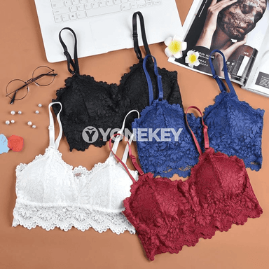 Aýallara niýetlenen dantelli, simsiz push-up bra