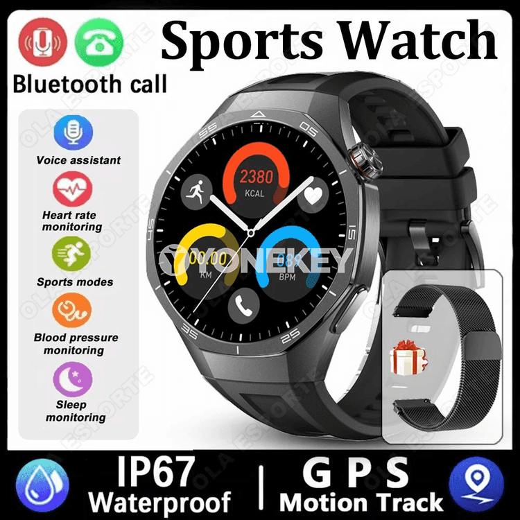 Hw12 GPS akylly sagat, AMOLED ekranly, sport we saglyk üçin