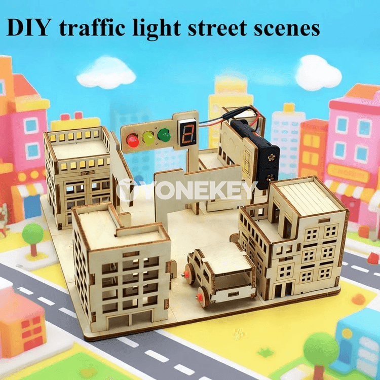 Çagalar üçin DIY ýol çyrasy we şäher görnüşli okuw modeli