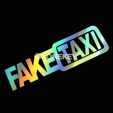 FAKE TAXI awtoulag stikeri 20x5.6 sm, universal dekor decal