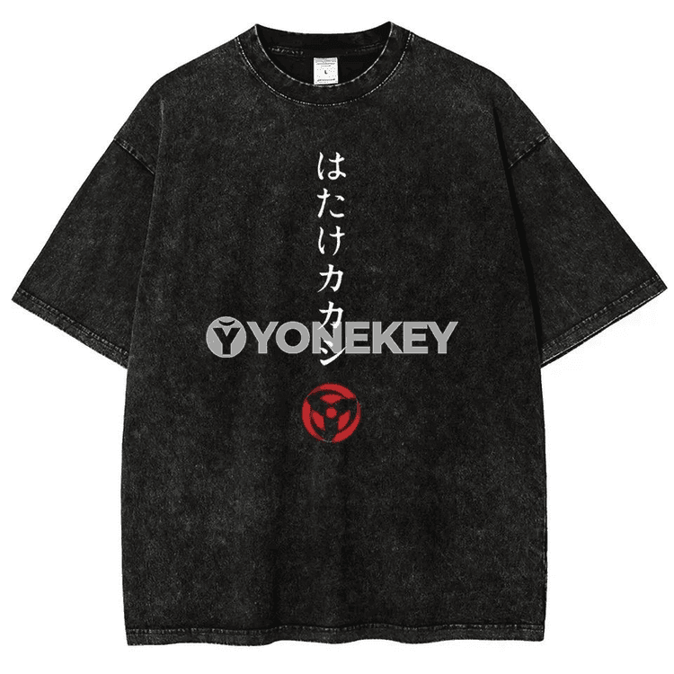 Naruto Kakashi görnüşli erkek futbolkasy, vintage pamyk, ýeňil tomus modeli