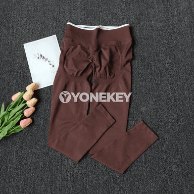 Aýallar üçin tikinsiz ýokary elastik sport leggins, ýokary bil