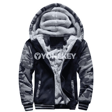 Gyş üçin ýyly erkekleriň fleece kapýuşonly zipli jaketi, 5XL çenli
