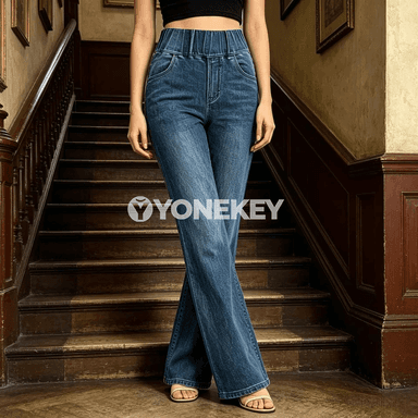 Zenanlar üçin giň göni jeans balak, gündelik rahat model