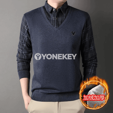 Erkekler üçin ýyly iki gatly ýyly switer köýnek, fleece, ýazlyk-güýzlik