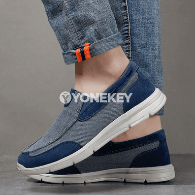 Erkekler üçin tomus ýeňil kanwa köwüşler, rahat slip-on krasowka