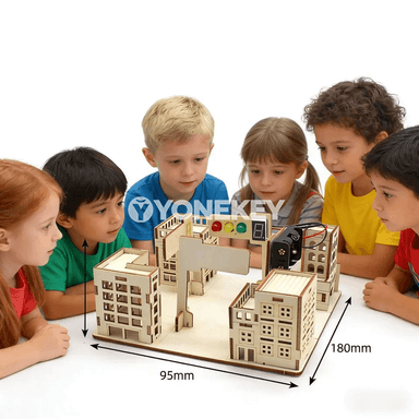 Çagalar üçin DIY ýol çyrasy we şäher görnüşli okuw modeli