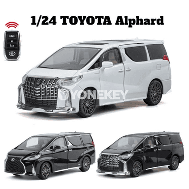 TOYOTA Alphard 1:24 metal model awtoulag, sesli‑yşykly, gapy açylýan