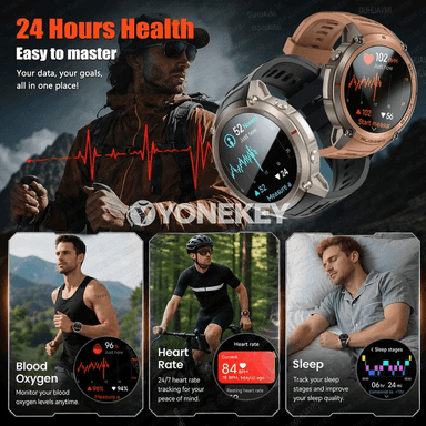 Erkekler üçin GPS-li akylly sport sagady, AMOLED, 5ATM, jaňly