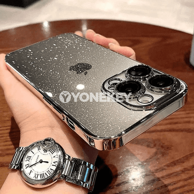 iPhone üçin açyk glitterli gorag gaby, güýçli ýeňil bumper