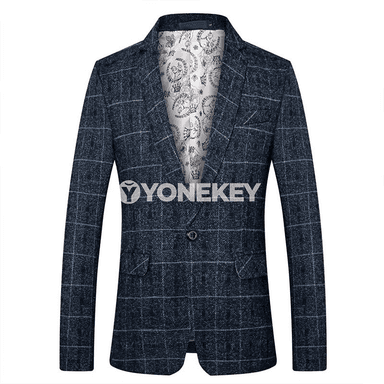 Erkekler üçin biznes-stil blazer, ýaz we güýz üçin klassik penjek