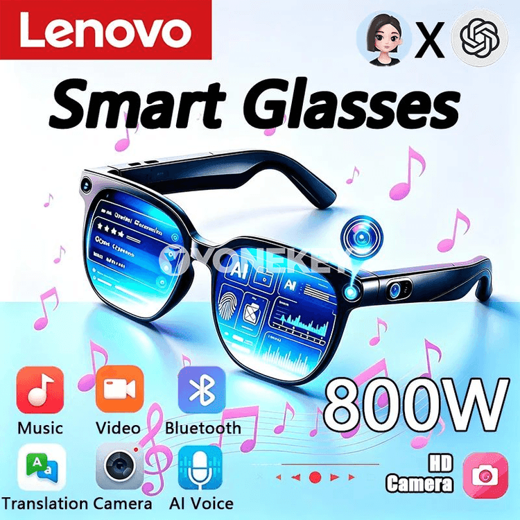 Lenovo AI terjime edýän akylly äýnekler, 8MP kamera, Bluetooth