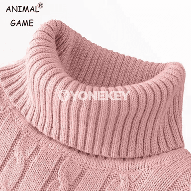 Erkekler üçin ýyly boýunly trikotaž sviter, slim fit, güýz-gyş üçin