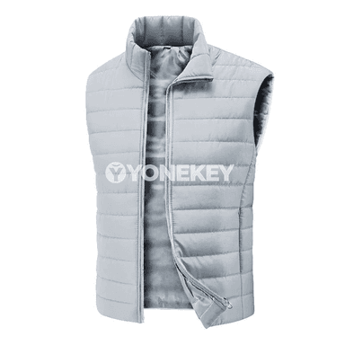 Erkekler üçin ýeňil ýyly gapjykly vest-jaket, fermuarly