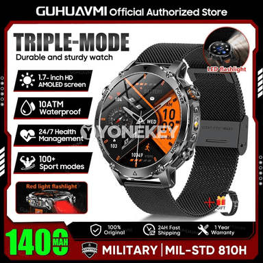 GUHUAVMI AK106 1400 mAh sport akylly sagady, LED çyraly we jaňly