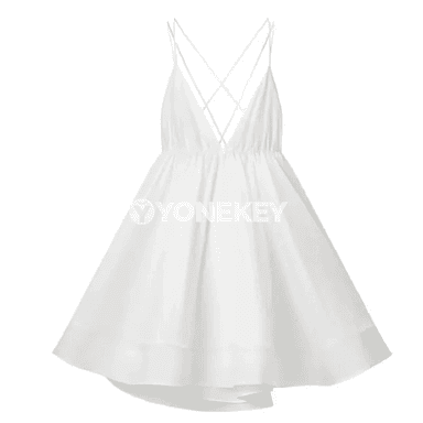 Zenanlar üçin tomusky deňiz dynç alyş köýnegi, mawy we ak reňkli