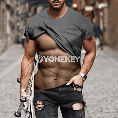 Erkekler üçin 3D çaply ýeňil sport futbolka, tomuslyk