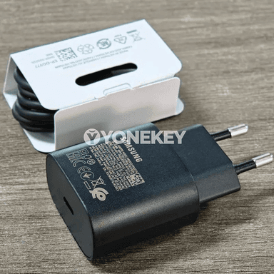 Samsung 25W PD çalt zarýad beriji adapter, Galaxy üçin Type-C kabel bilen