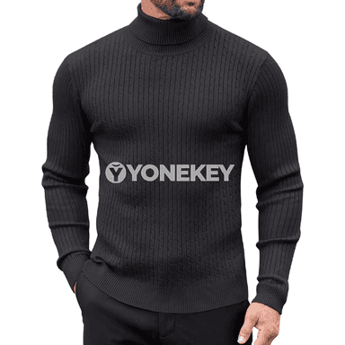 Erkekler üçin ýyly boz boýunly switer, slim görnüşli