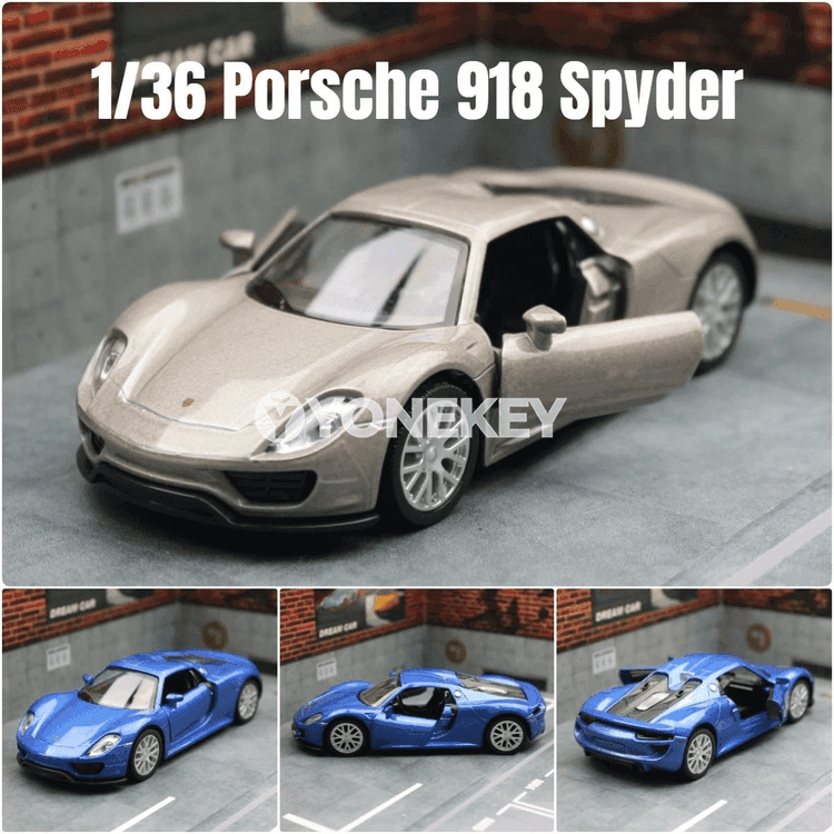 Porsche 918 Spyder 1:36 metal model awtoulag oyunjak, ýygnalýan