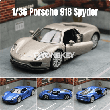 Porsche 918 Spyder 1:36 metal model awtoulag oyunjak, ýygnalýan