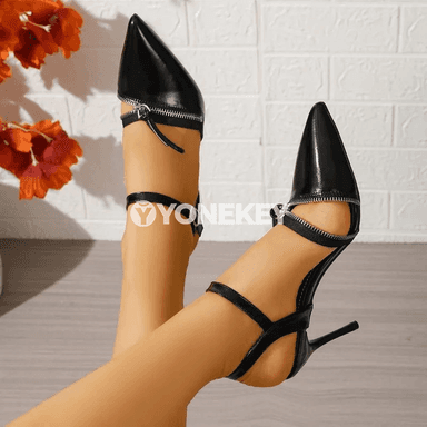 Zenanlar üçin retro ýokary ökjelik sandal, inçe ökçe, açyk yzykly