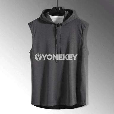 Erkekler üçin ýeňil sport hoodiesiz maýka, tomus üçin