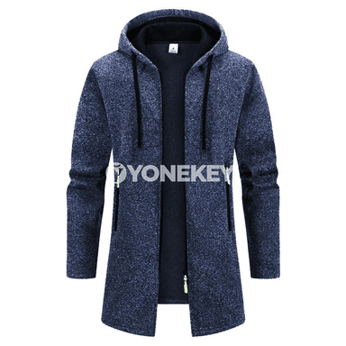 Erkekler üçin ýyly kapýuşonly hudi, güýz-gyz üçin uzyn ýeňli jaket