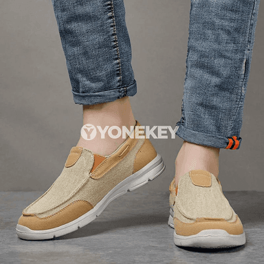 Erkekler üçin tomus ýeňil kanwa köwüşler, rahat slip-on krasowka