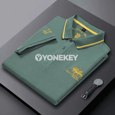 Erkekler üçin tomus ýeňil nakışly polo futbolka