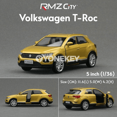 Volkswagen T-Roc 1:36 model maşyn, metal SUV kolleksiýa oýnajağı