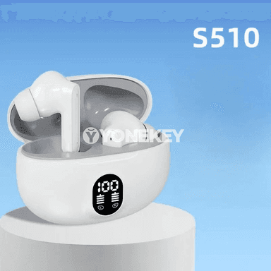 S510 TWS simsiz Bluetooth nauşnikler, LED ekranly we güýçli sesli