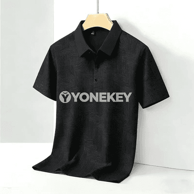 Erkekler üçin ýeňil çal polo köýnek, gysga ýeňli, rahat gündelik stil