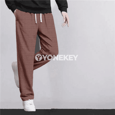 Erkekler üçin retro örülen giň düz paçakly sport jalbar