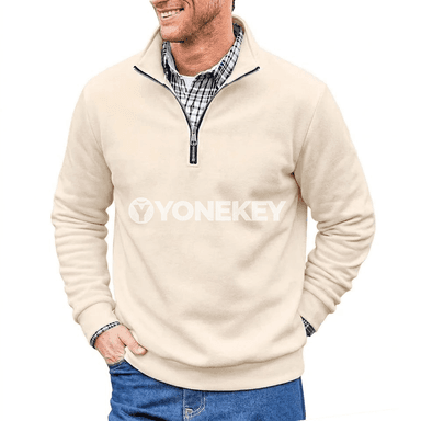 Erkekler üçin sportywka, ýaz-küz ýeňil half-zip sweatshirt