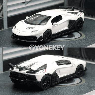 Lamborghini Aventador SVJ63 metal model awtoulag, 1:43, çekip oýnamak üçin