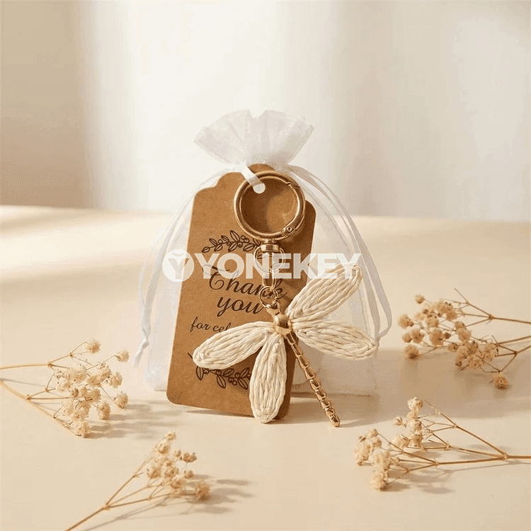 Boho reňkli dokalan dragonfly açarhalka – sumka üçin bezeg