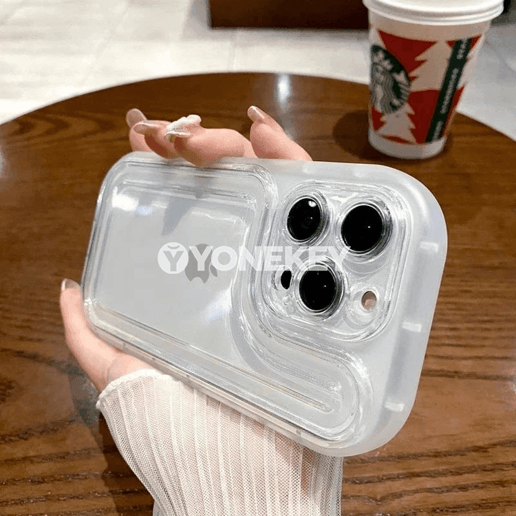 iPhone üçin açyk silikon gorag kapasy, zarbadan goraýar