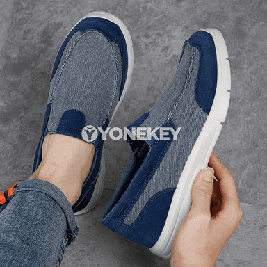 Erkekler üçin tomus ýeňil kanwa köwüşler, rahat slip-on krasowka