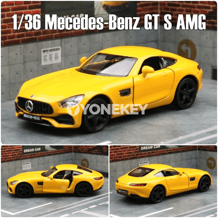 Mercedes-Benz GT S AMG metal maşyn modeli 1:36, yzyna çekilýän