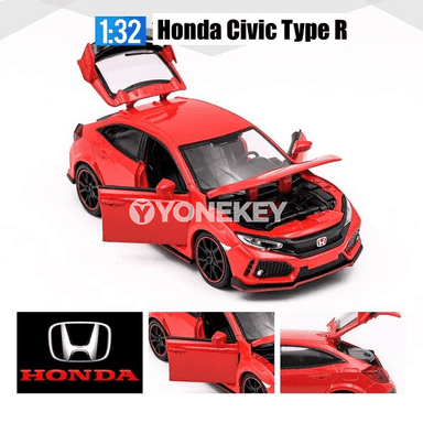 Honda Civic Type R 1:32 metal model awtoulagy, ses we ýagtylykly