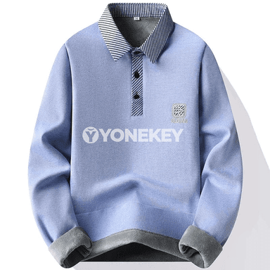 Erkekler üçin ýyly fleece switer, galstuk boýunly, sypaýy stil