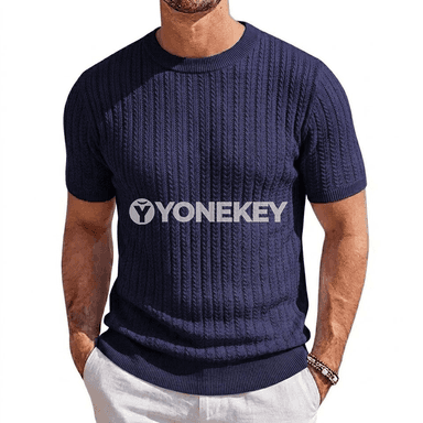 Erkekler üçin ýeňil ýazky gysga ýeňli tricot futbolka