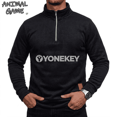 Erkekler üçin ýyly zipli sweatshirt, güýz-gyş üçin